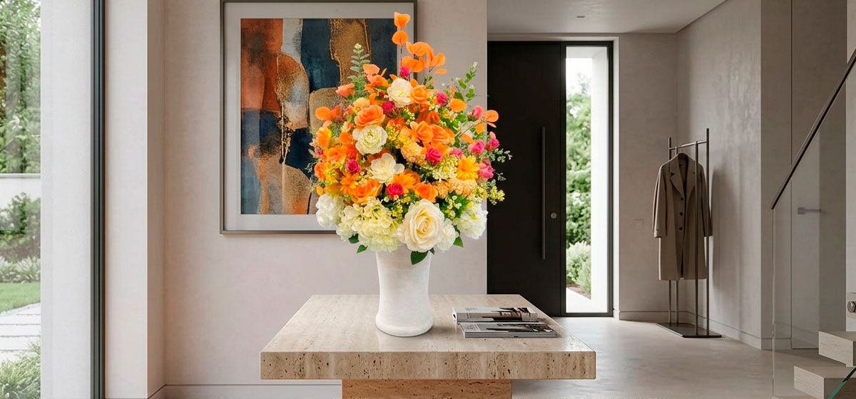 Roséa Bonquet de fleurs artificielles Marrakech Stean Art Floral