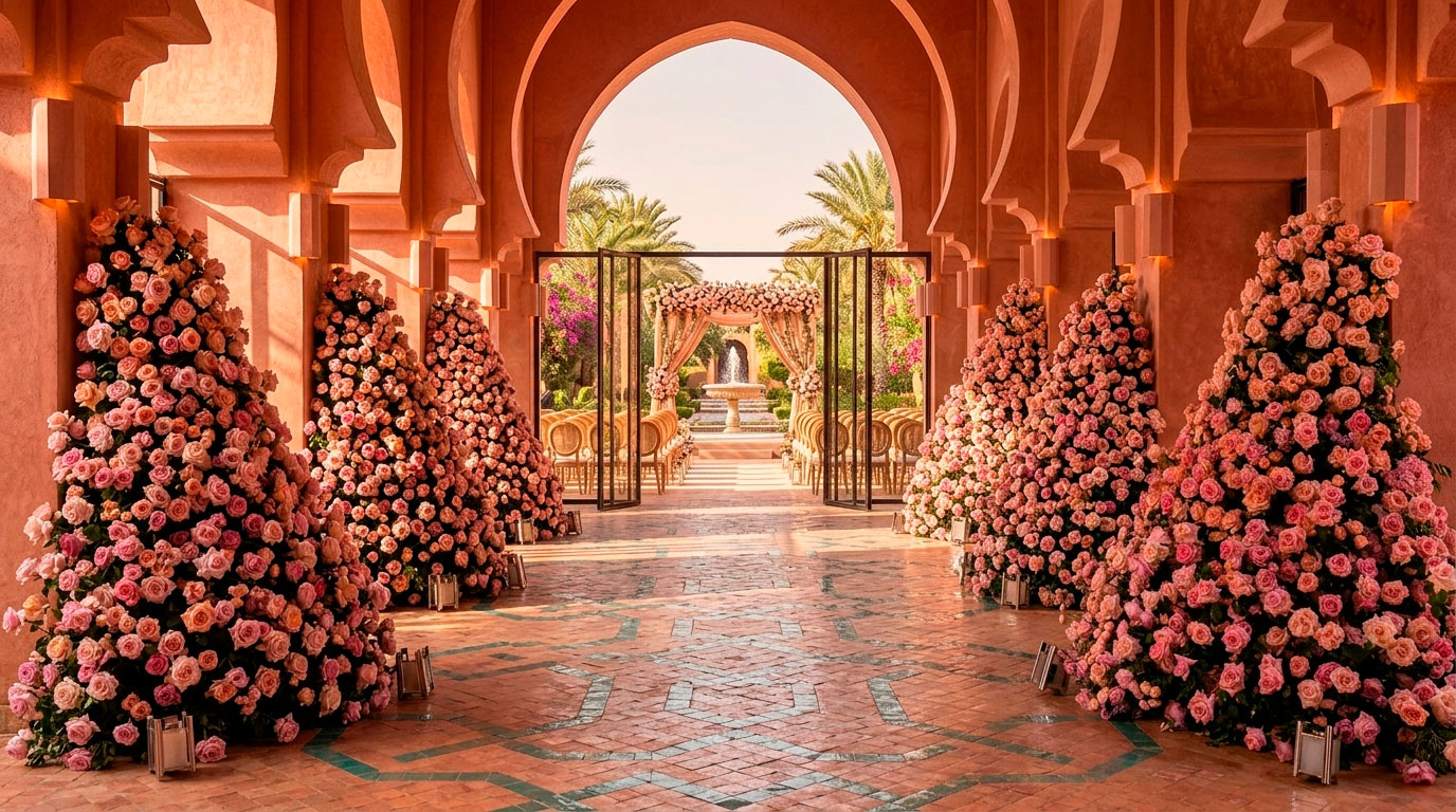 Décor floral événementiel Marrakech<br />
Stean Art Floral