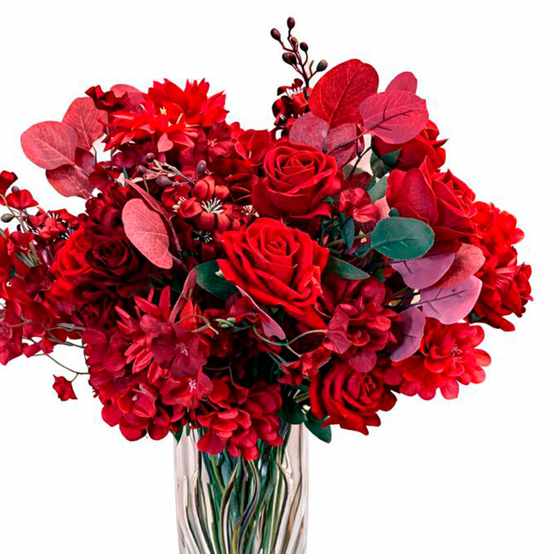 Symphonie Ecarlate Bouquet de fleurs artificielles Marrakech Stean Art Floral