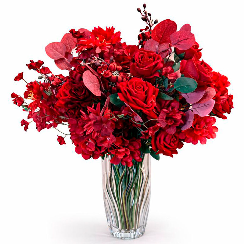 Symphonie Ecarlate Bouquet de fleurs artificielles Marrakech Stean Art Floral