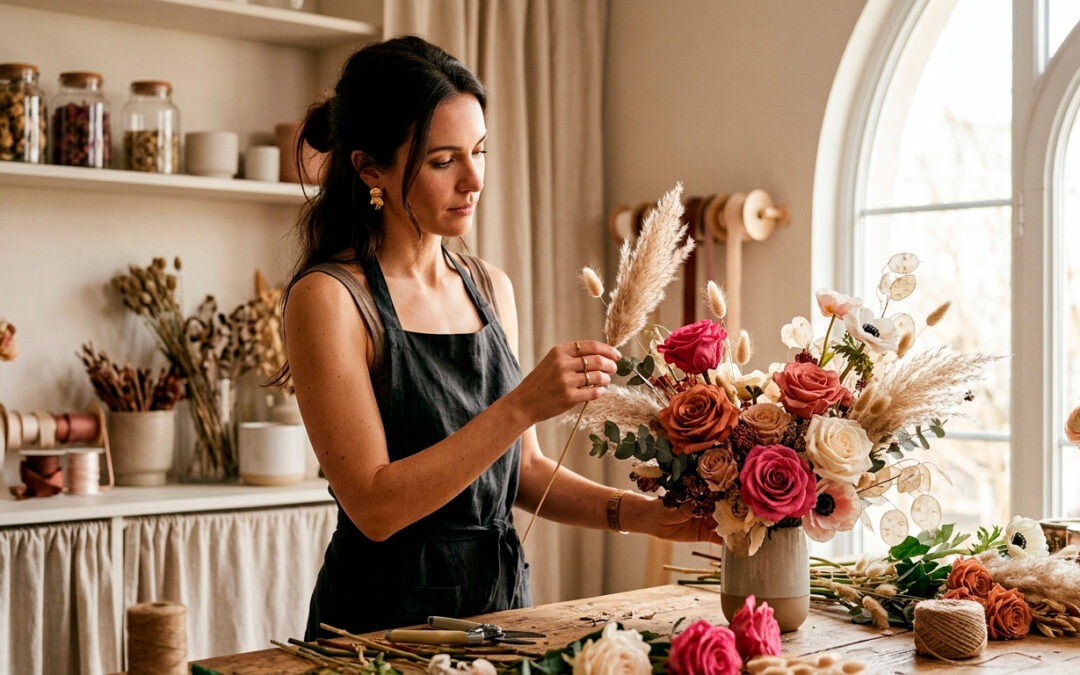 Fleurs artificielles, séchées ou stabilisées